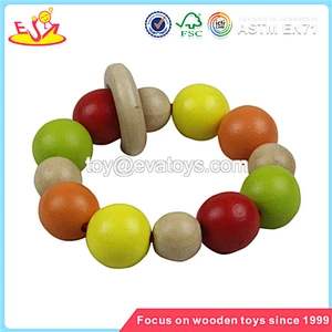 Wholesale latest kids wooden rattle toy high quality kids wooden rattle sound toy W08K012