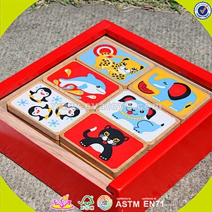wholesale educational wooden animal puzzle board toy,cheap animal wooden puzzle toy,Promotional wooden block puzzle toy W13A068