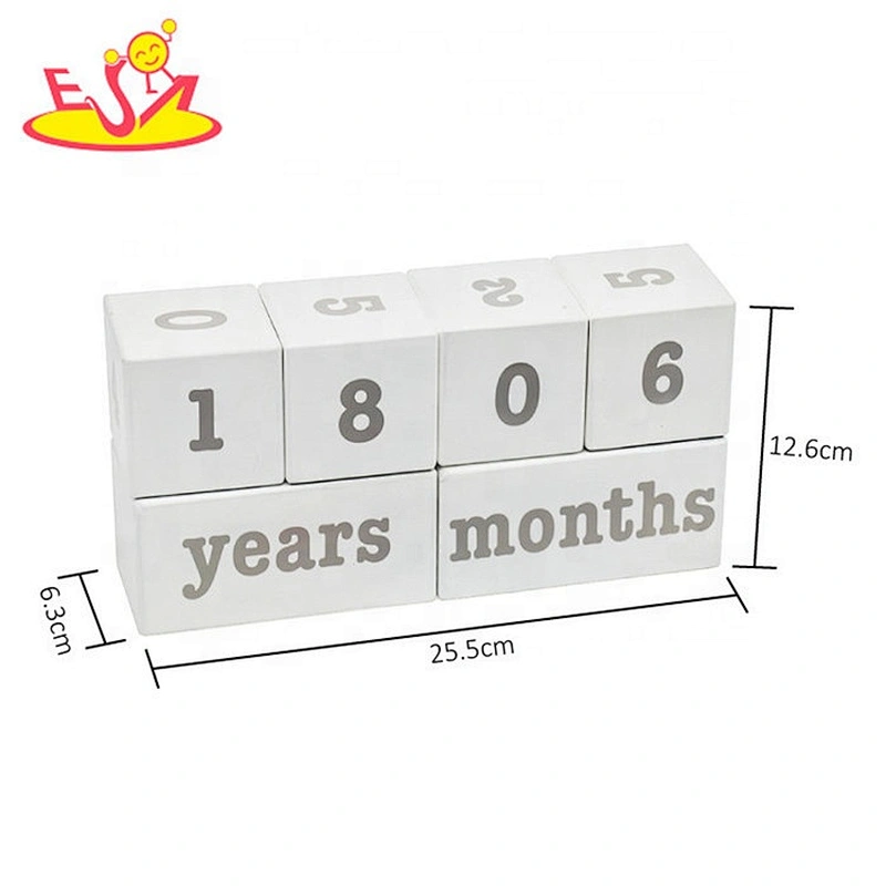 Desk top wooden white block calendar for home decoration W13A166