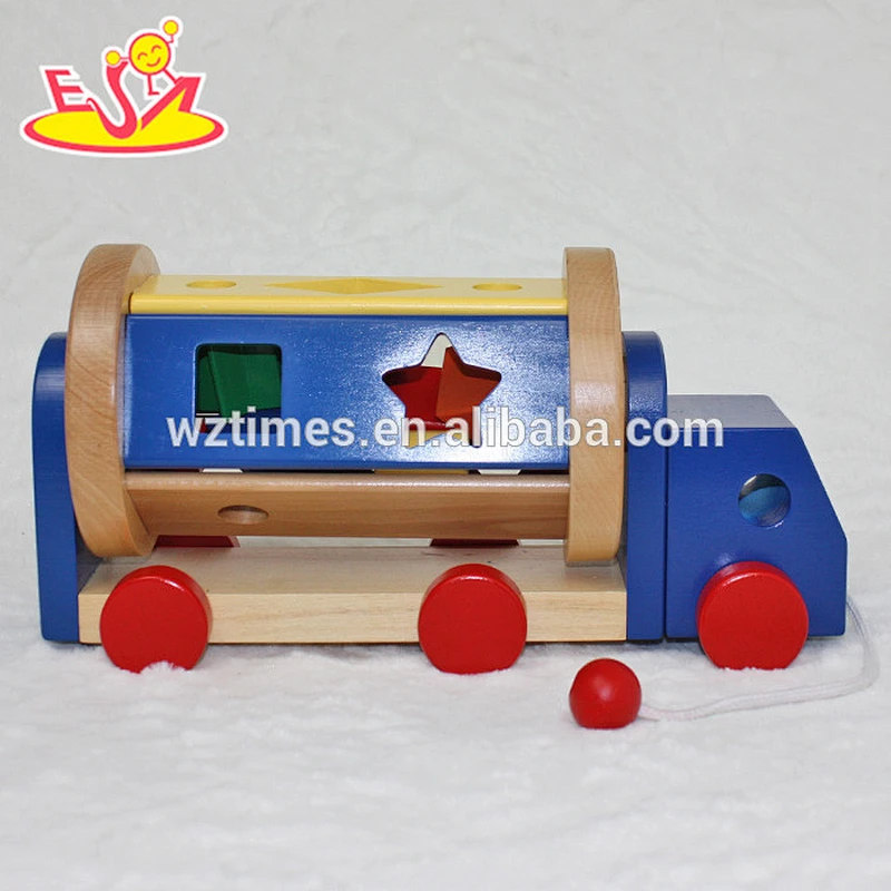 New design educational children wooden blocks car toy for sale W04A294