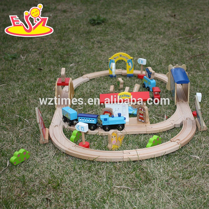2018 wholesale baby wooden car track toy cheap kids wooden car track toy funny children wooden car track toy W04D013