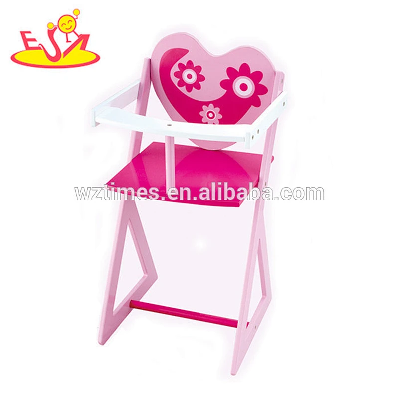 Wholesale pink wooden doll chair for kids lovely toddler wooden doll chair bring fun W08F024