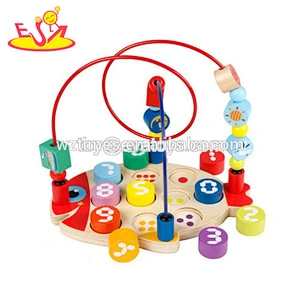 Wholesale wooden beads cube colorful wire labyrinth toy for kids WJ278242