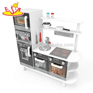 Juego de cocina grande de madera para niños con accesorios W10C357