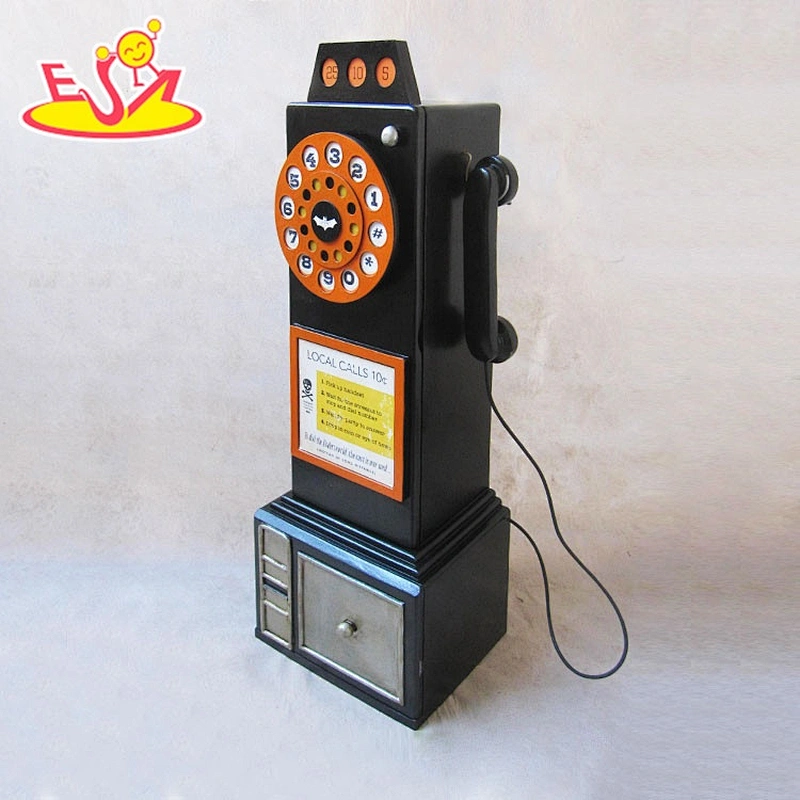Wholesale telephone shape wooden black wooden lockers for home decor W08C214