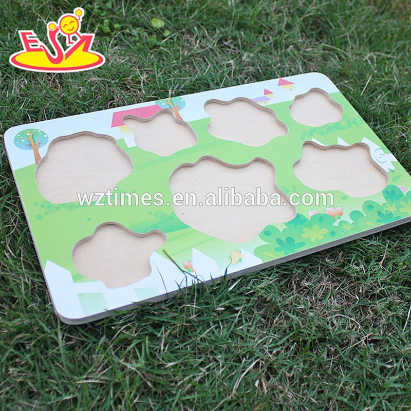 Wholesale most popular wooden animals puzzle toy for babies early learning W14M094