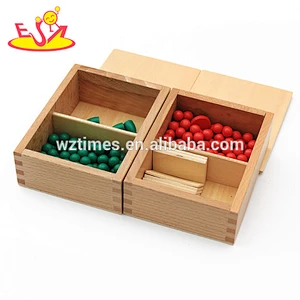 Wholesale intelligent red and green wooden beads math board toy for baby W11A037