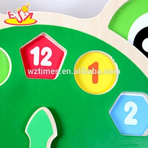 2018 wholesale baby wooden puzzle clock children mini wooden alarm clock puzzle top fashion children wooden puzzle clock W14K004