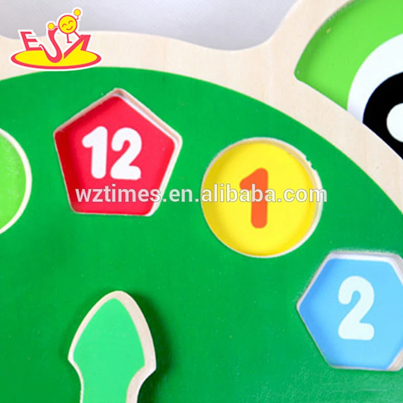 2018 wholesale baby wooden puzzle clock children mini wooden alarm clock puzzle top fashion children wooden puzzle clock W14K004