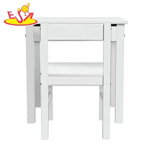 High quality children wooden white table and chairs for wholesale W08G275
