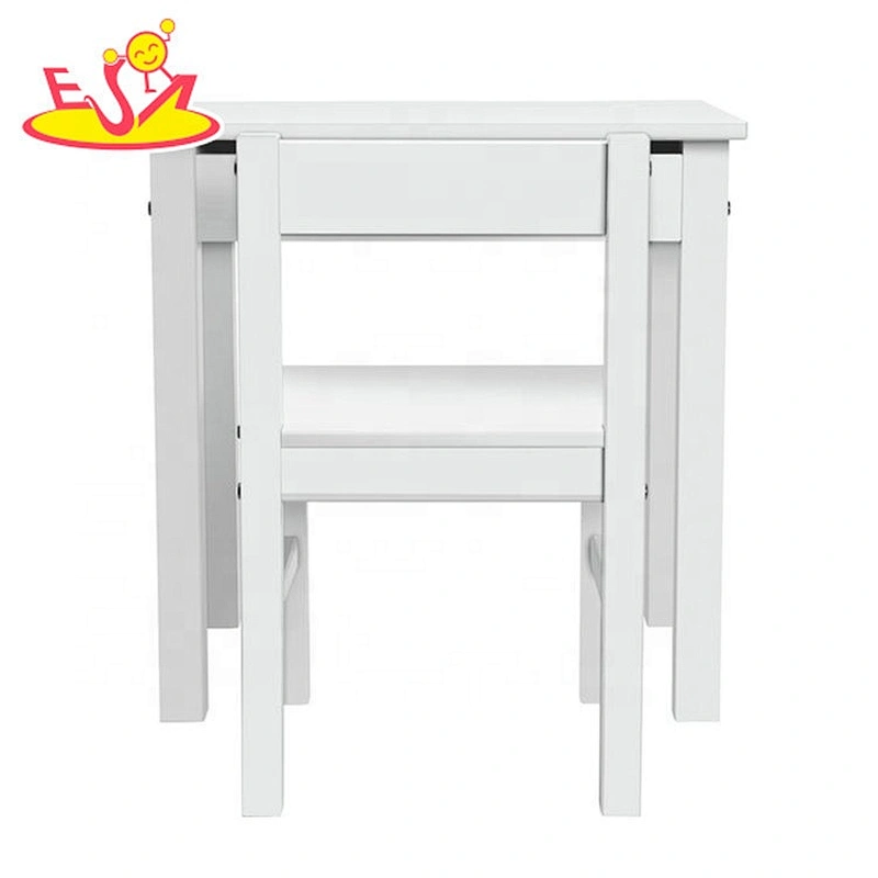 High quality children wooden white table and chairs for wholesale W08G275