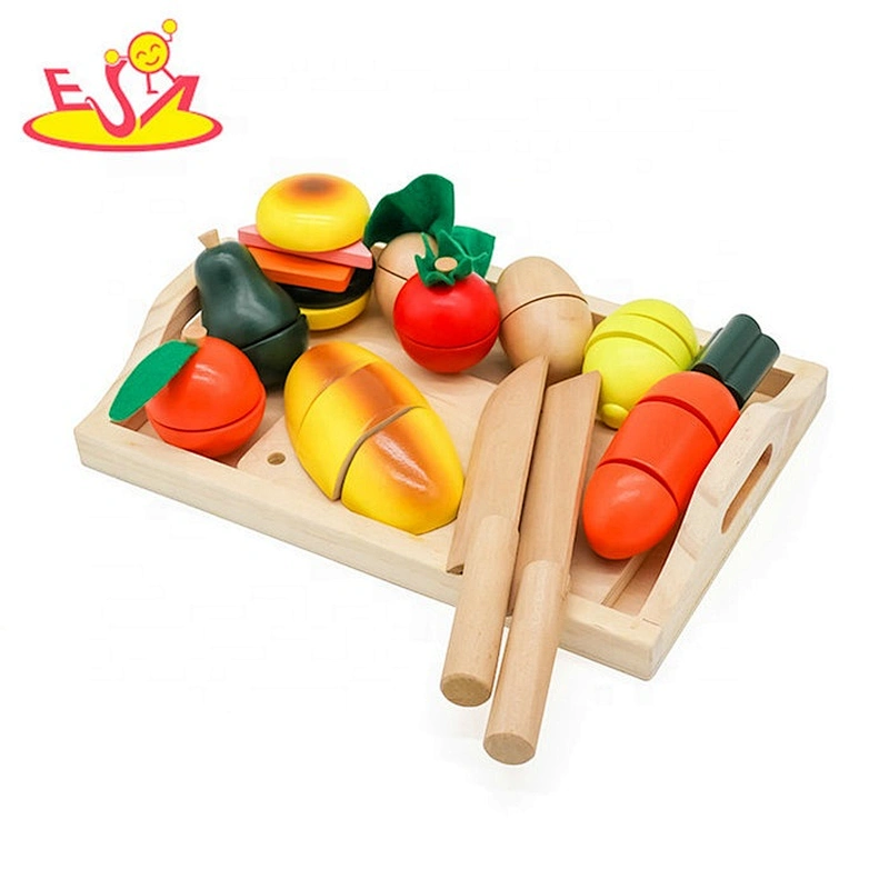 high quality vegetable wooden food cutting toy for children W10B143