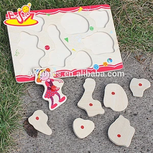 Wholesale baby attractive wooden animals puzzle toy with multi pattern W14M084
