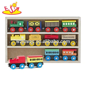Wholesale interesting wooden multi model magnetic train parts toy for children W04A369