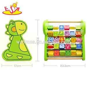 hot sale preschool multi-function baby wooden toy with letters for kids W12C009