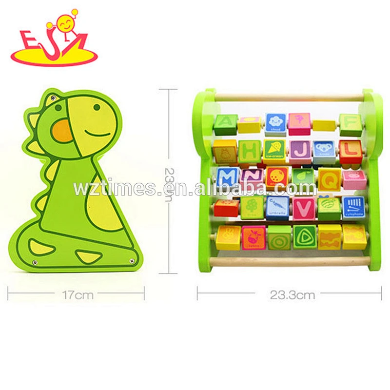 hot sale preschool multi-function baby wooden toy with letters for kids W12C009