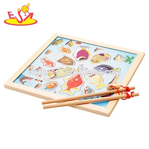 2018 New products baby wooden magnetic fishing set funny kids wooden magnetic fishing set best magnetic fishing set W01A191