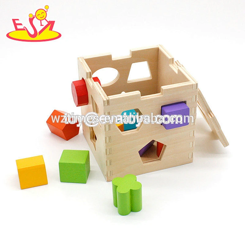 Großhandel aus Holz Kinder Bildung Spielzeug mit Form Sorter W12D016