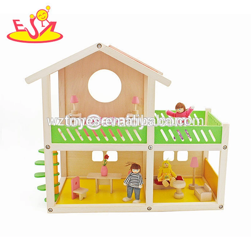 Interessante braune diy Großhandel montieren Spielzeug aus Holz Kinder Spielzeug Haus mit bestem Preis W06A076