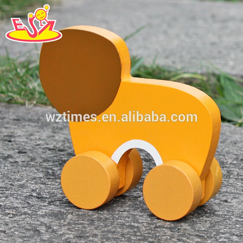 2018 New design baby wheels wooden lion toy best sale kids wooden lion toy wholesale cheap children wooden lion toy W04A320