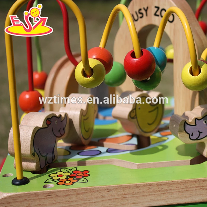 2018 großhandel frühen erziehung spielzeug aus holz beschäftigt zoo aktivitätswürfel für baby W12D048