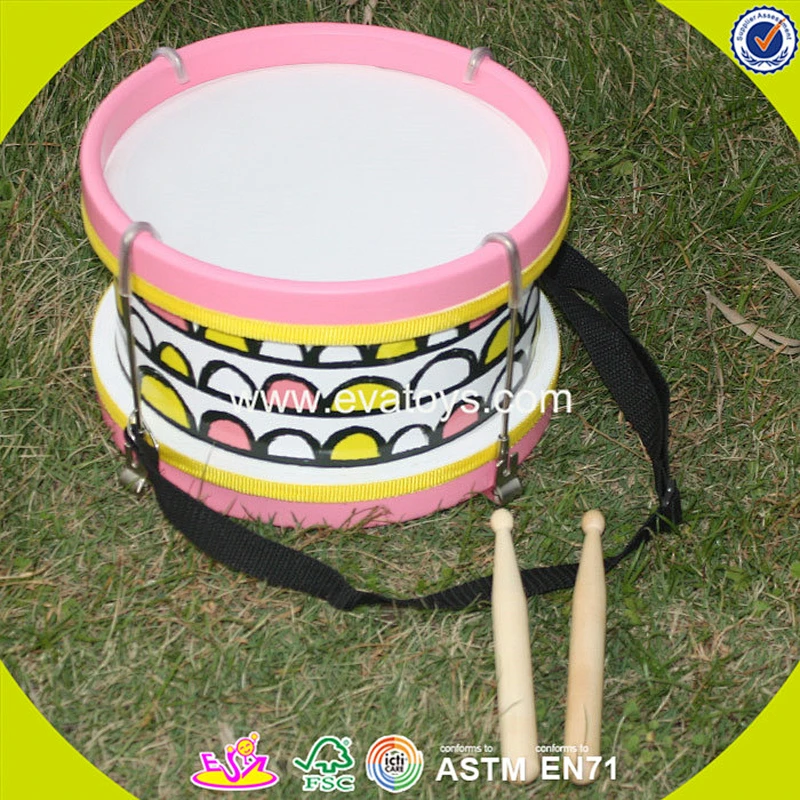 wholesale simple style wooden toy double drums funny wooden toy double drums for toddlers W07J004