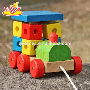 Großhandel kleinkinder bausteine ​​aus holz zug zug spielzeug neues design kinder aus holz zug zug spielzeug W05C072