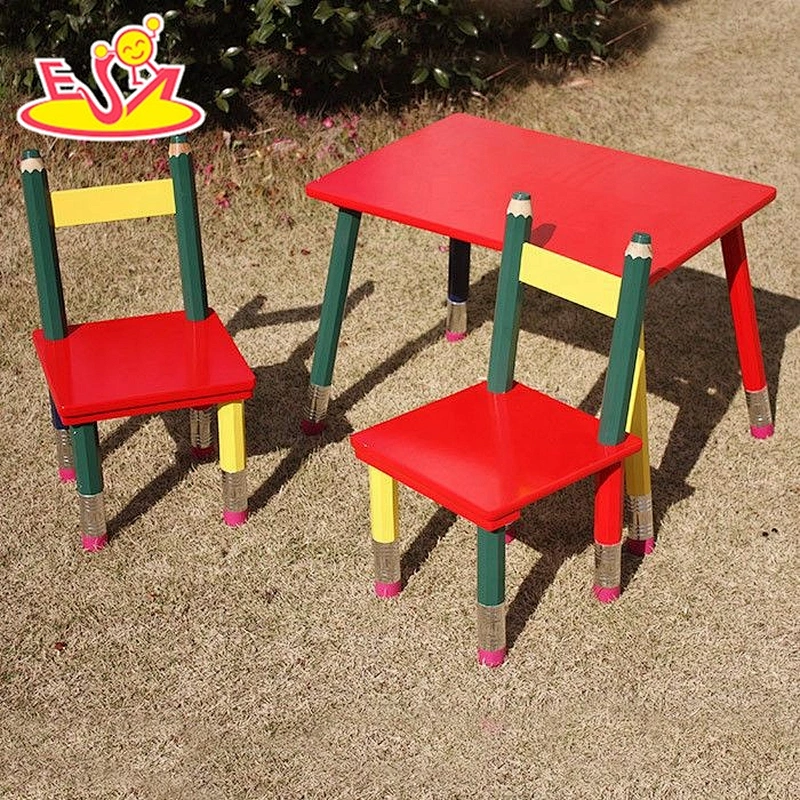 Most popular wooden doll table set with 2 chairs W08G138