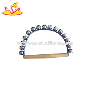 Wholesale baby musical wooden hand shaker bells high quality kids mini wooden shaker bells W07I088