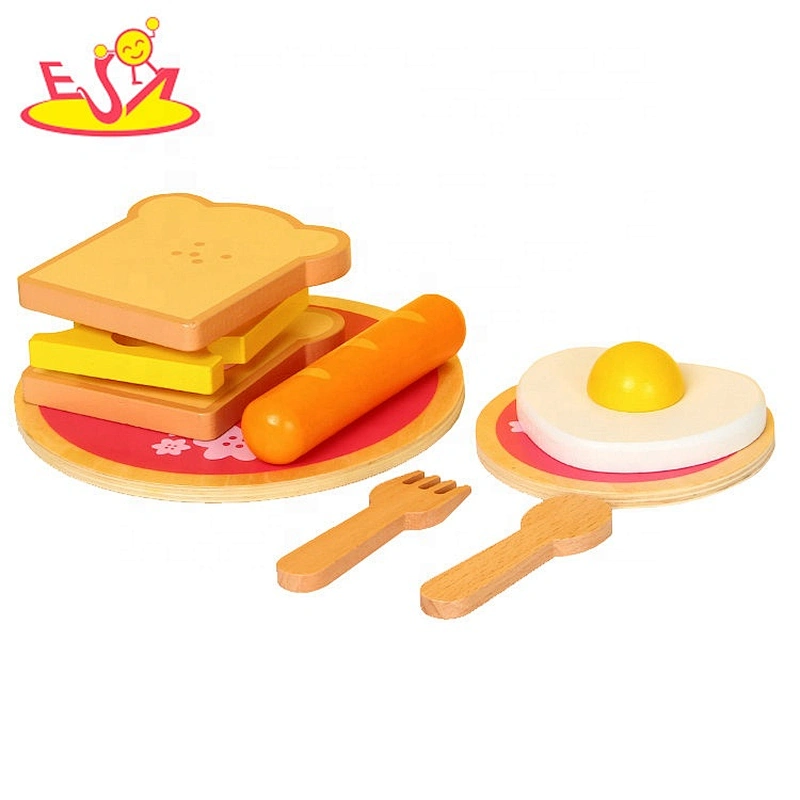 2019 New sale pretend play wooden toy play food set for kids W10B296