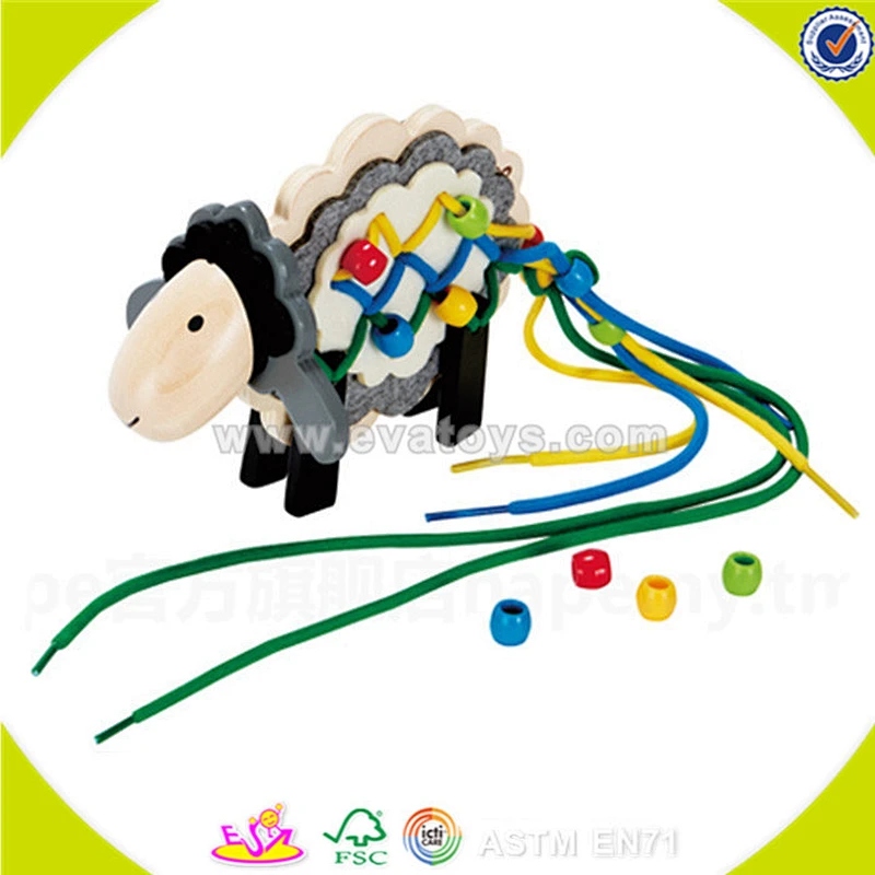 wholesale fashion kids wooden threading beads popular children wooden threading beads W11E046