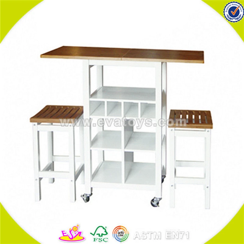 wholesale white wooden table and stools top quality kids wooden white table and stools W08G084