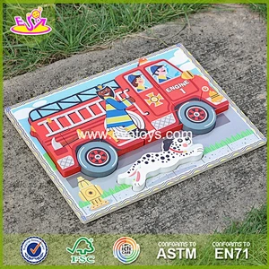Wholesale cheap family title puzzle toy best gift baby wooden family title puzzle toy teaching aid jigsaw W14D009