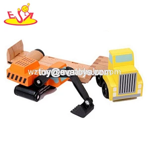 Wholesale best quality wooden construction vehicle toy for car carrier toy W04A357