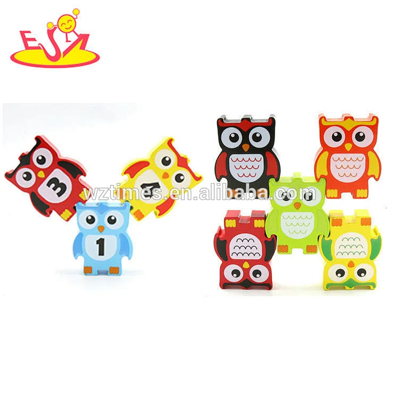 Wholesale 12pcs educational wooden building blocks toy for children W13A145