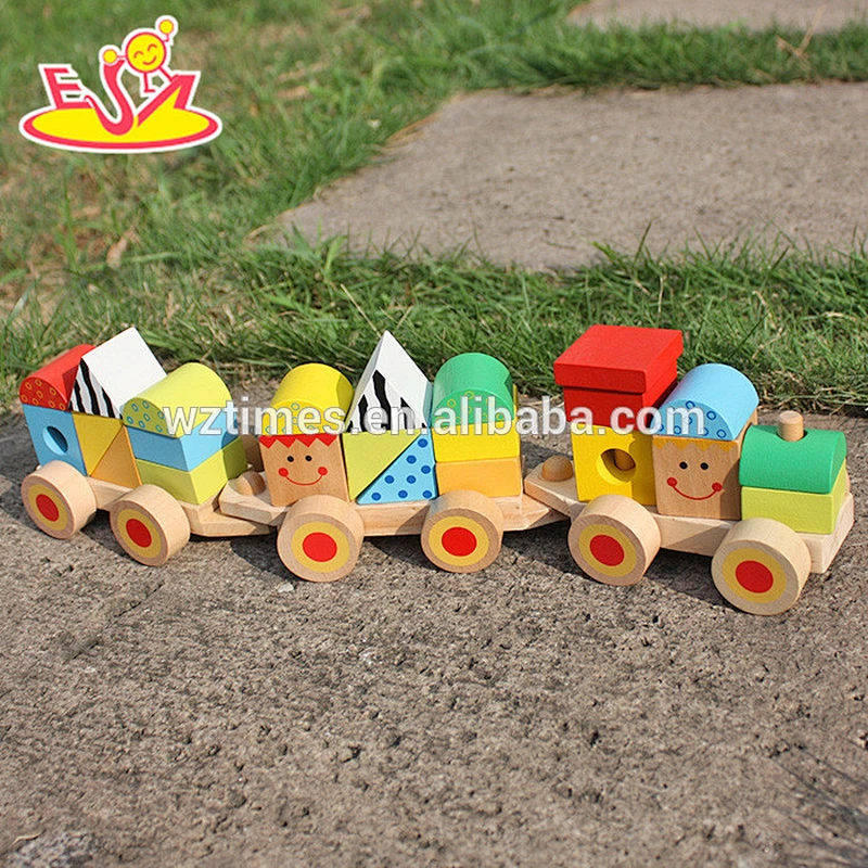 2018 wholesale baby wooden block toy car cheap kids wooden block toy car high quality children wooden block toy car W04A282