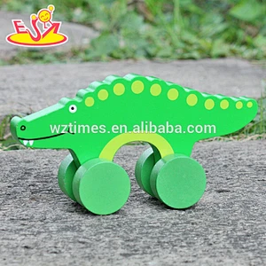 2018 New design baby wheels wooden crocodile toys best sale kids wooden crocodile toys top fashion wooden crocodile toys W04A318