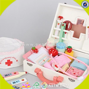 wholesale baby wooden medical care toy, hot sale kids role play wooden medical care toy, popular wooden medical toy W10D011