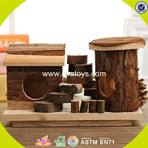 2018 New design wooden mini animal house lovely wooden mini animal house small wooden mini animal house W06F021