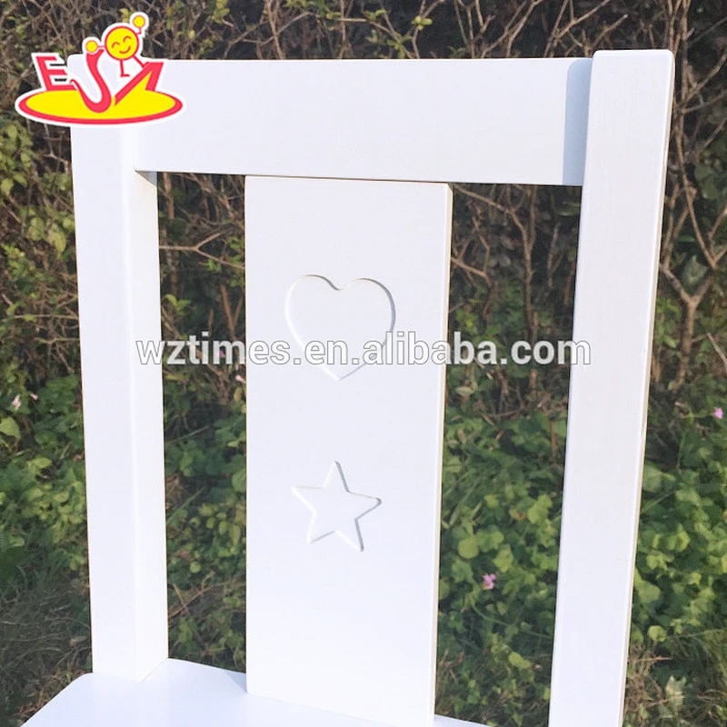 Wholesale customize beautiful wooden white chair used for baby sit W08G163