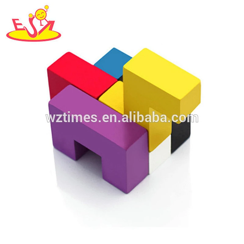 Wholesale hot sale diy shape puzzle toy intelligent 3d wooden Katamino toy for kids W14A188