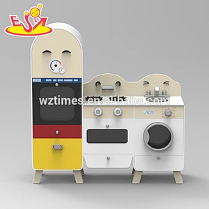 Spielküchensätze des neuen hölzernen Entwurfs setzen hölzerne mit Gefrierschrank und Waschmaschine W10C239 ein
