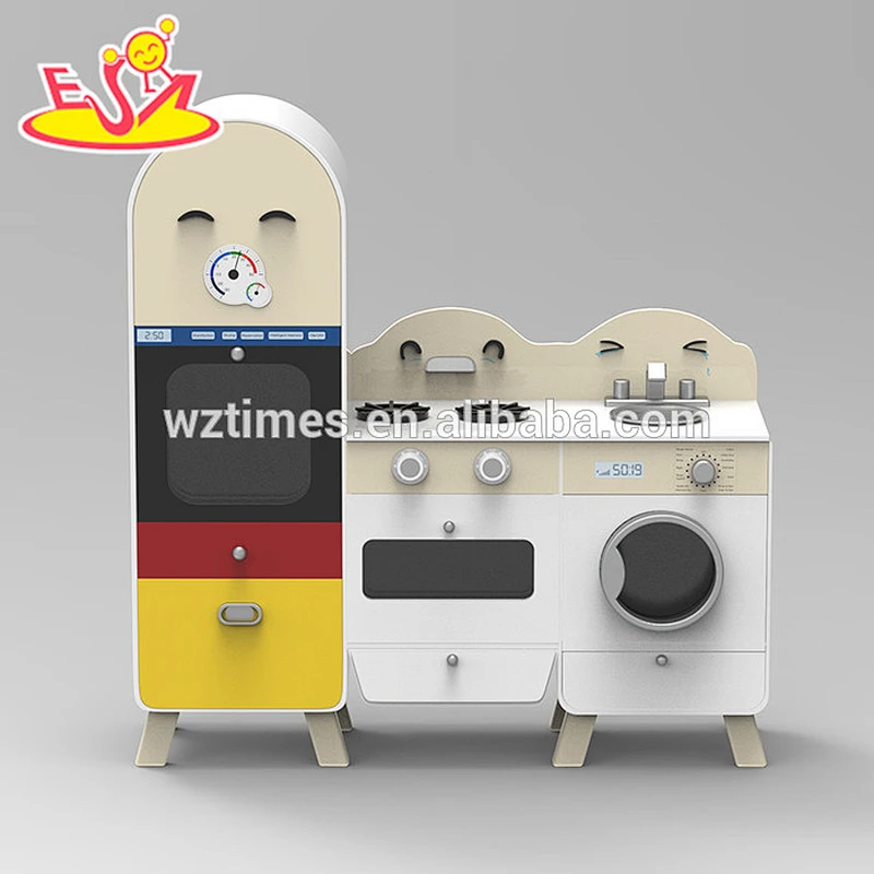 Spielküchensätze des neuen hölzernen Entwurfs setzen hölzerne mit Gefrierschrank und Waschmaschine W10C239 ein