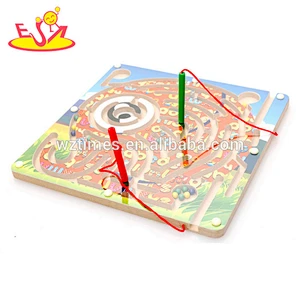2018 wholesale new design baby wooden magnetic maze board funny kids wooden magnetic maze board best magnetic maze board W11H021