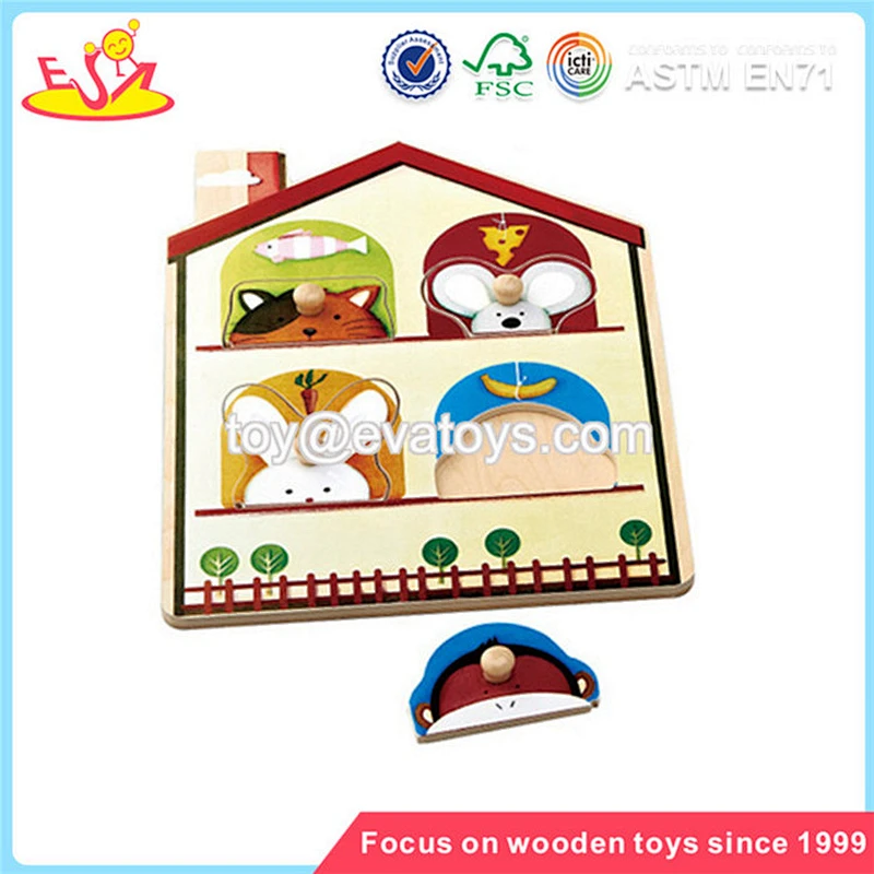 Wholesale new design educational wooden magnet puzzle toy for kids W14A092