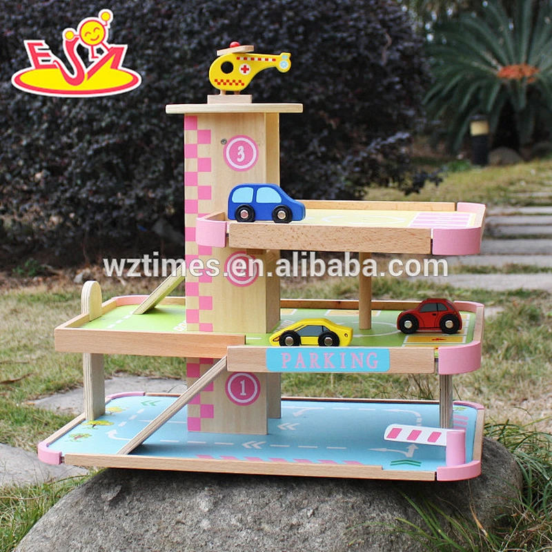 wholesale new design children wooden parking garage toy W04B050