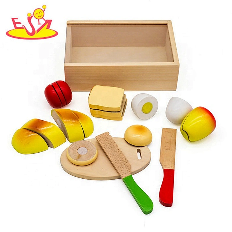 Best design simulation kids wooden pretend food for cutting W10B269