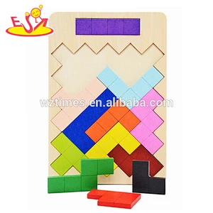 2018 Wholesale high quality wooden triangle puzzle for kids education W14A167