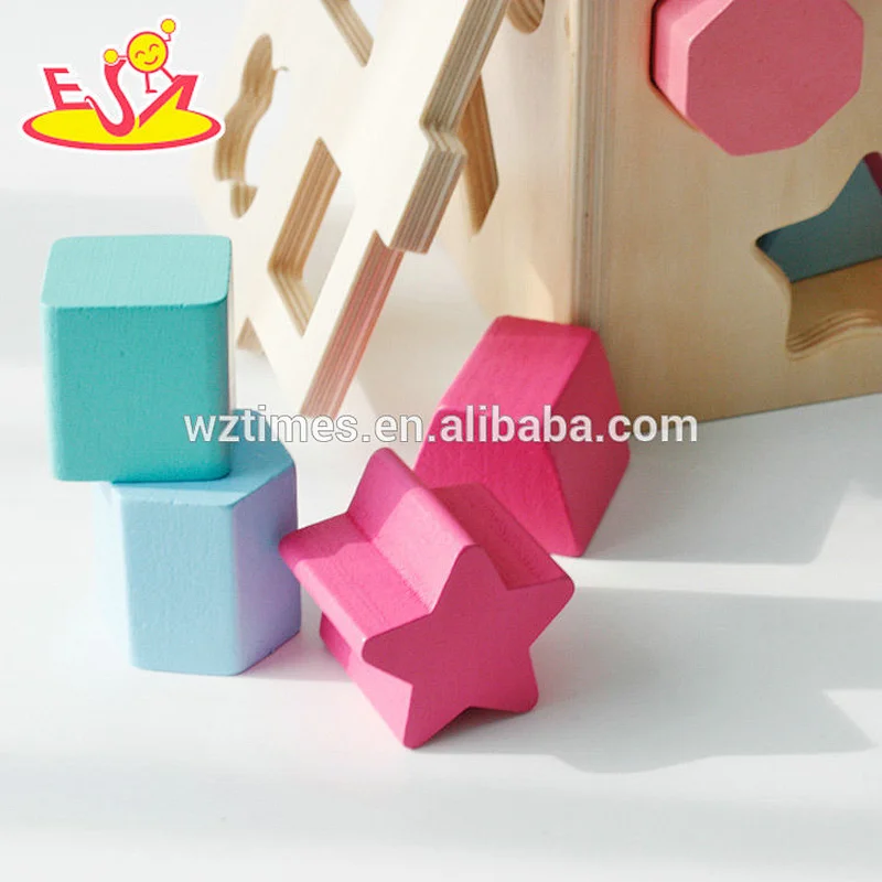 Hölzerne Kinder der Großhandelsspitzenmode formen geometrisches Blöcke W12D076