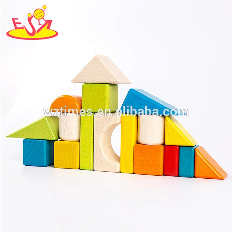 2018 Wholesale best educational wooden blocks toys preschool construct wooden blocks toys W13C034